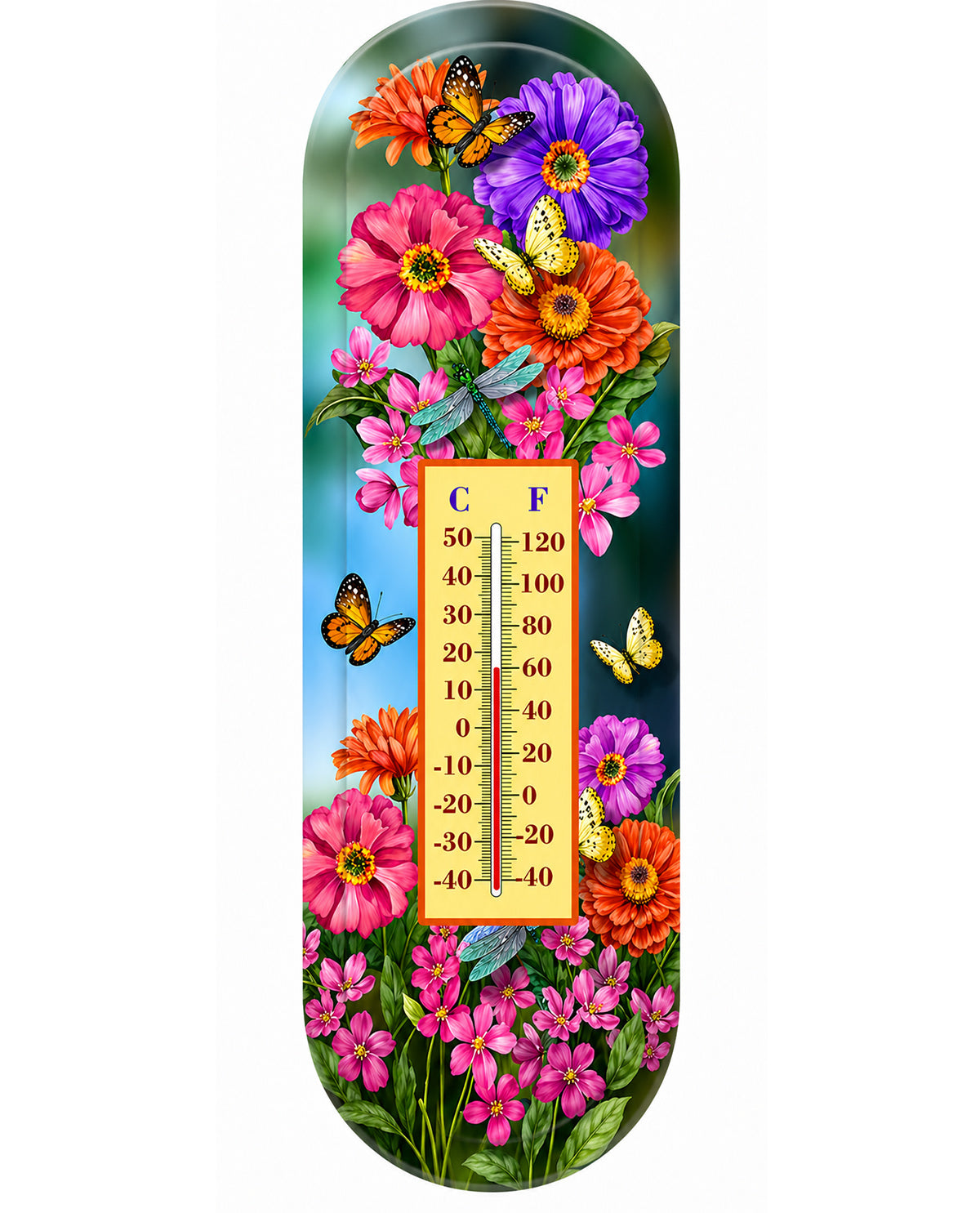 Butterflies and Flowers Thermometer