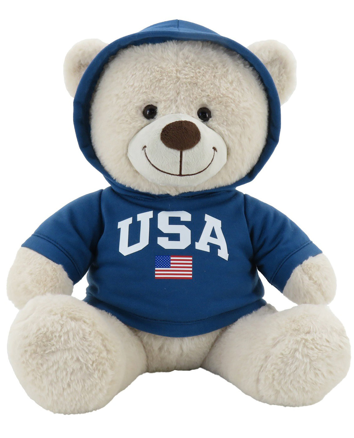 14" Teddy Bear With Navy USA Hoodie
