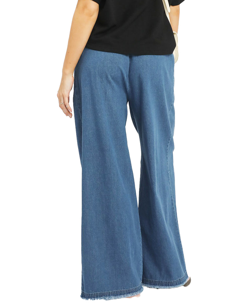 Umgee Stone Washed Wide Leg Pant