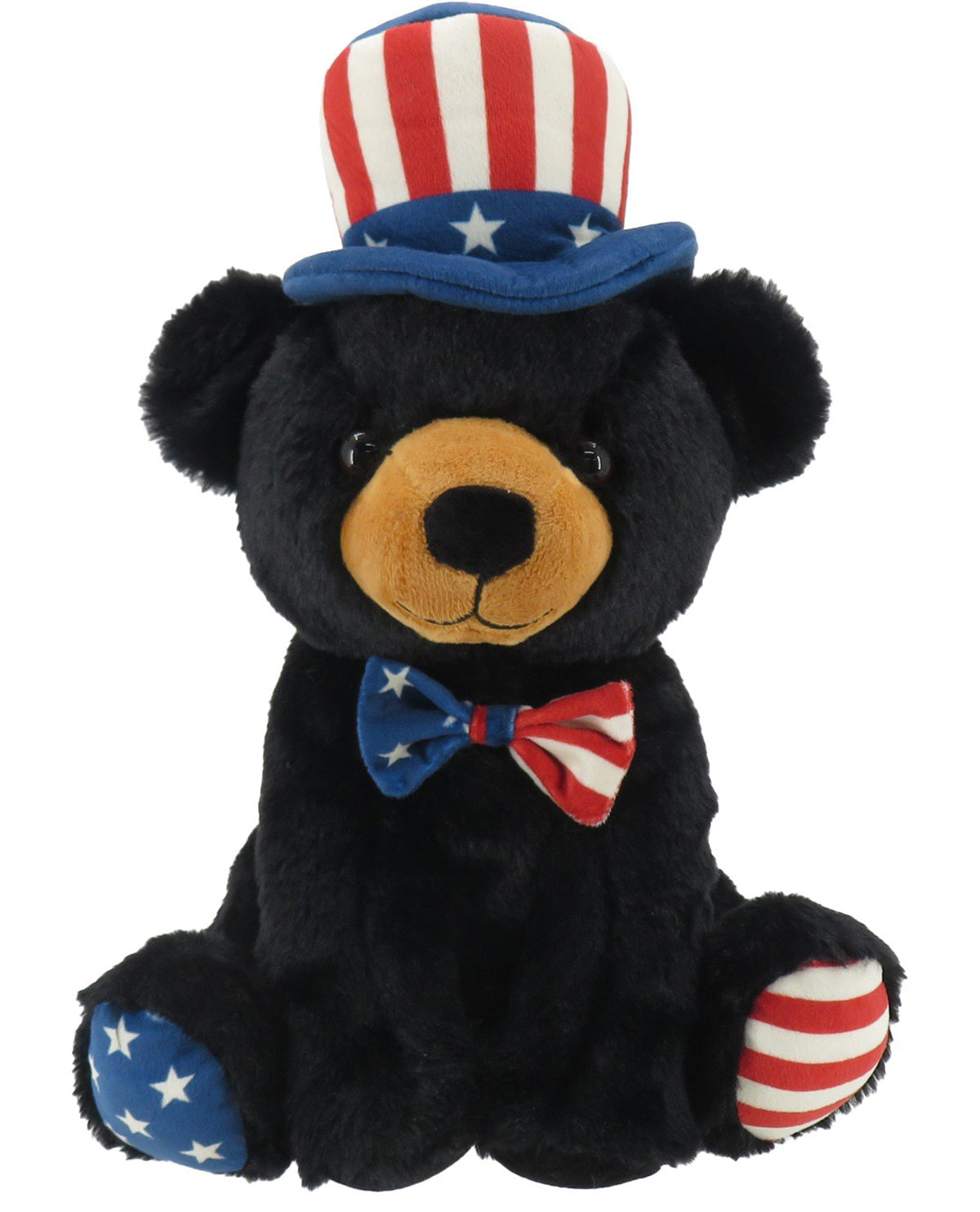 10" Black Bear With USA Hat