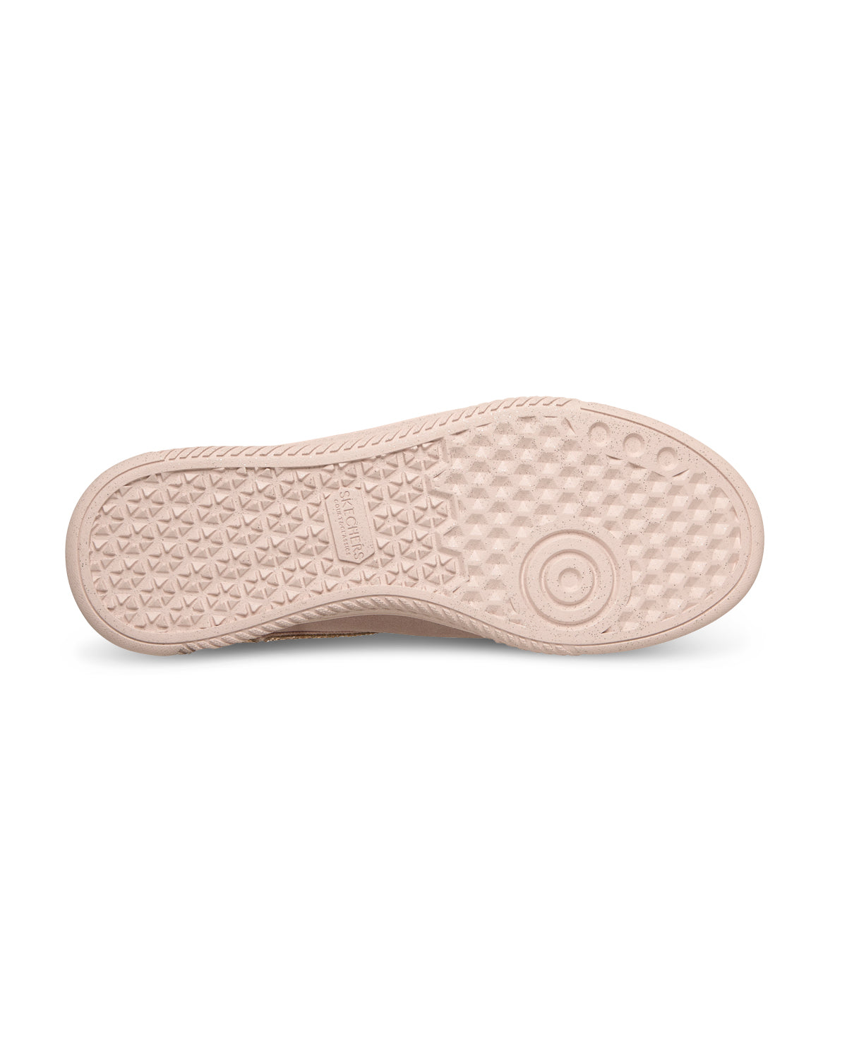 Close-up of a pink shoe sole on a white background