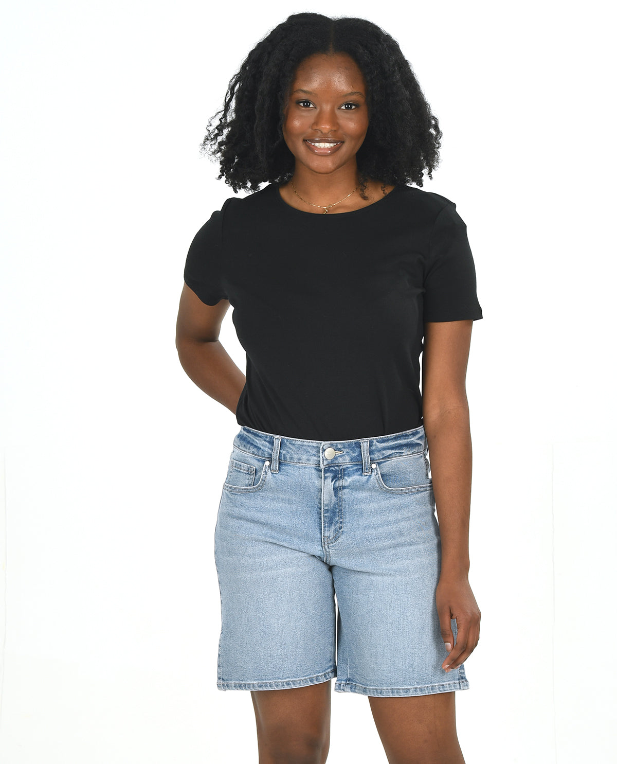 D Jeans 9" Side Slit Jort Lt Tanner