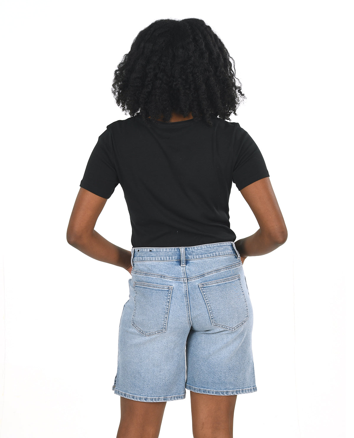 D Jeans 9" Side Slit Jort Lt Tanner