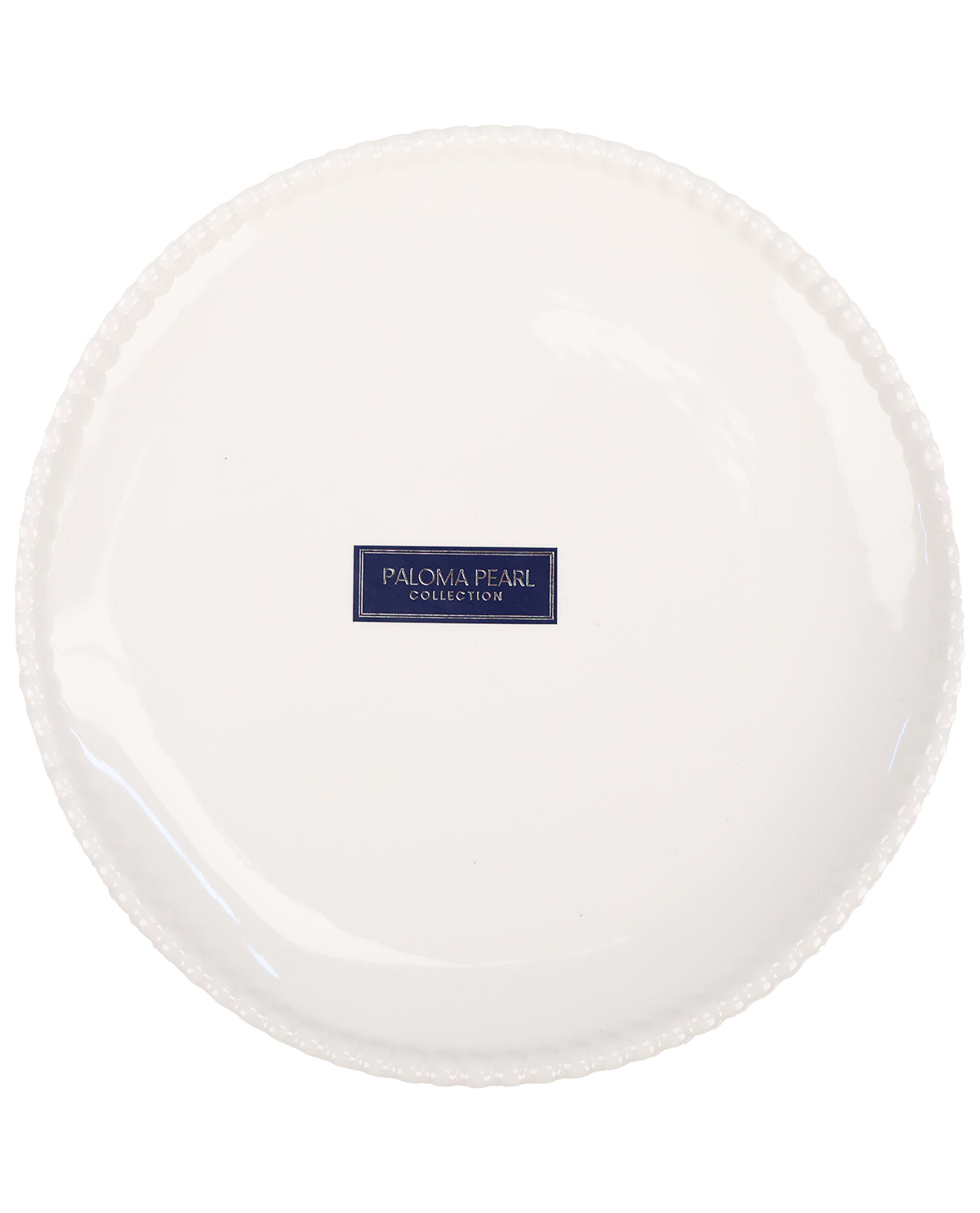 White Beaded Salad Plate