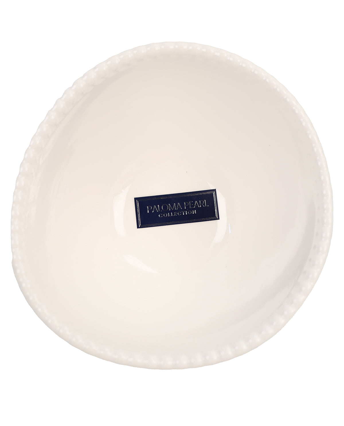 White Beaded Cereal Bowl