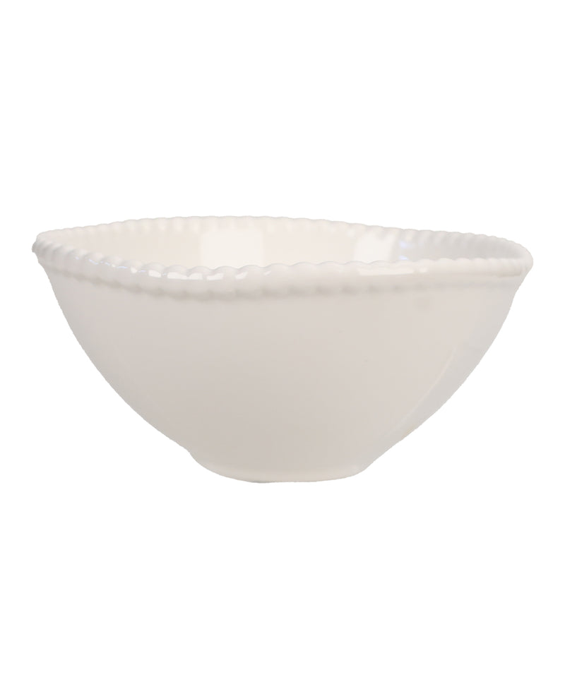 White Beaded Cereal Bowl