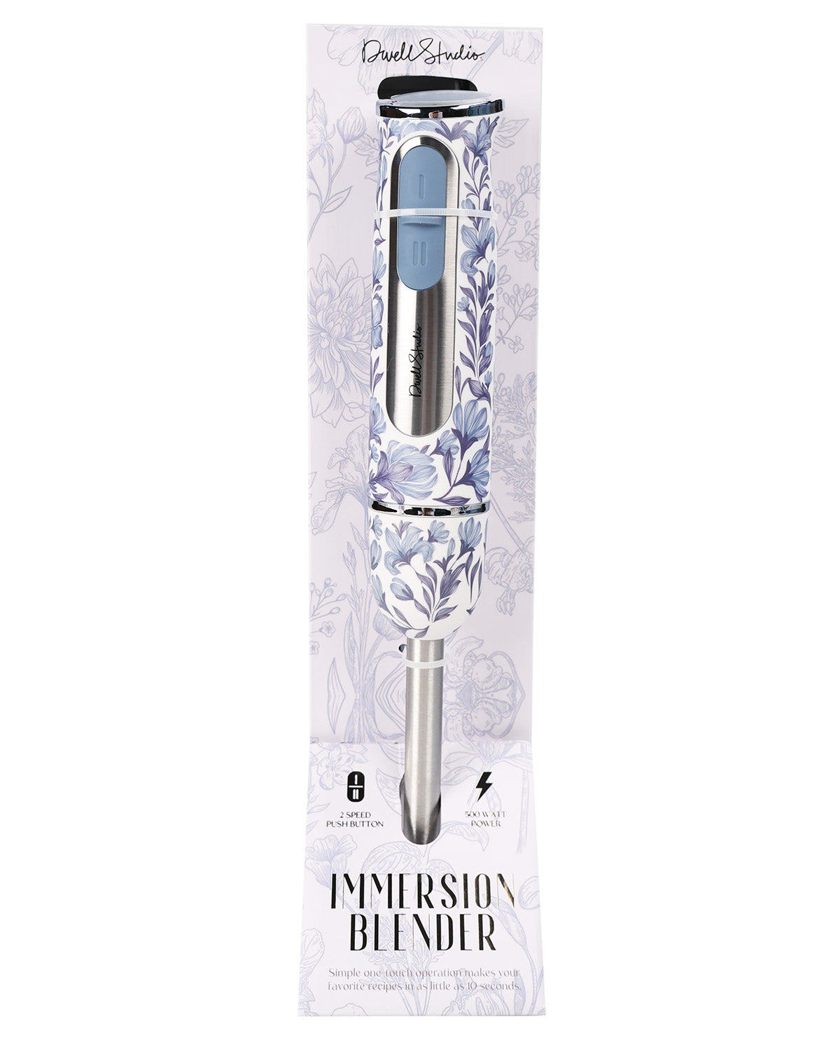 Dwell Printed Immersion Blender Blue Floral