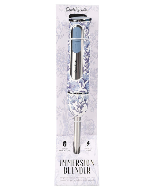 Immersion blender in packaging with floral design