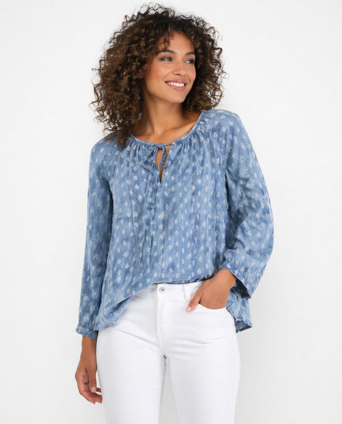 Hope & Harlow Print Tencel Woven Top
