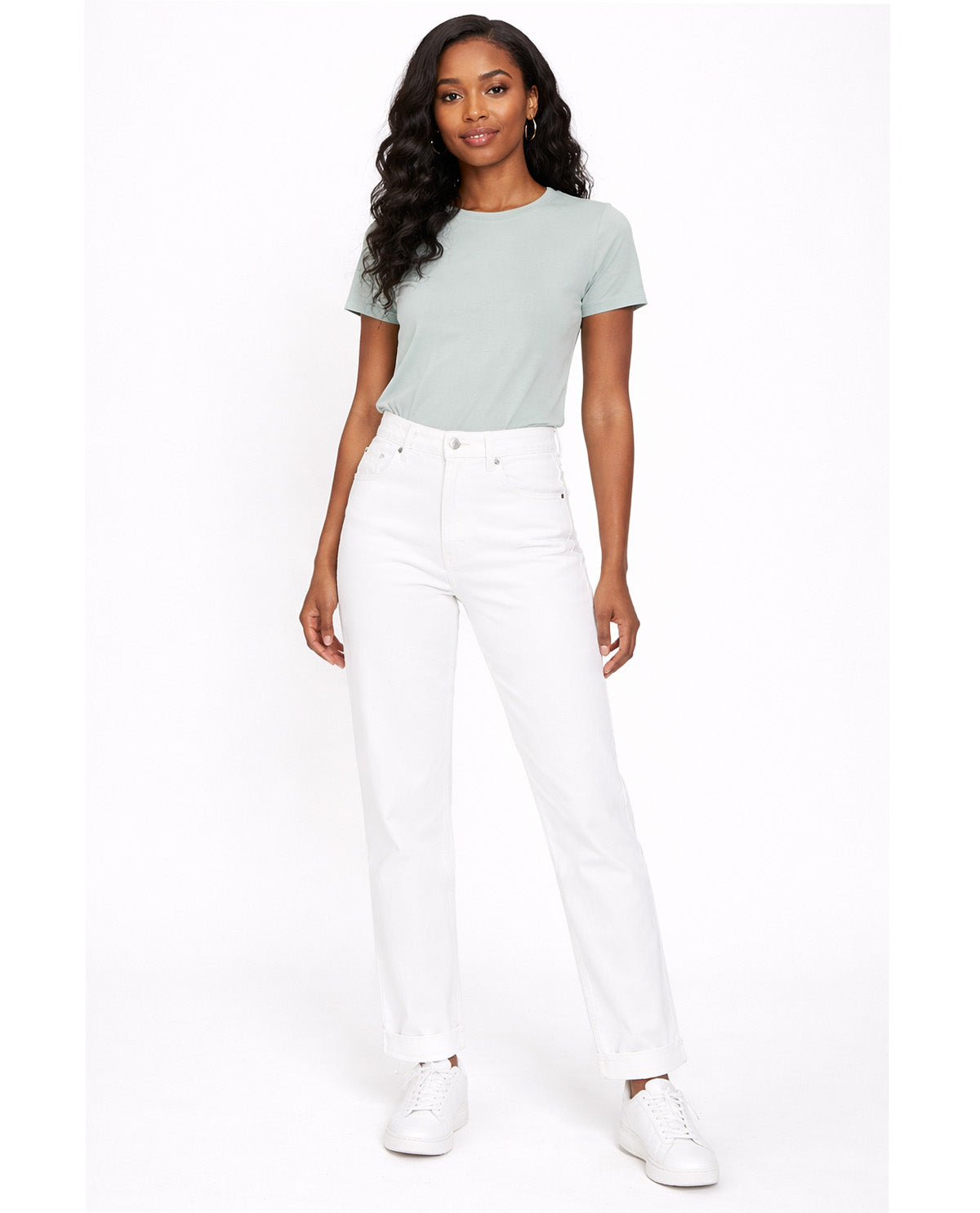 D Jeans Sateen Jean With Cuff White