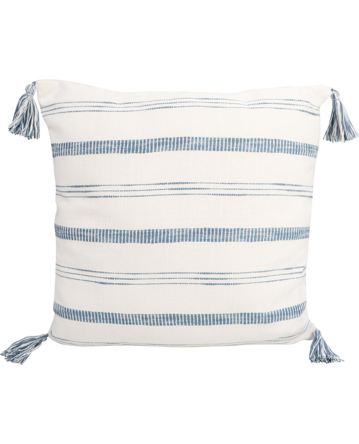 Demdaco White With Blue Stripes Pillow