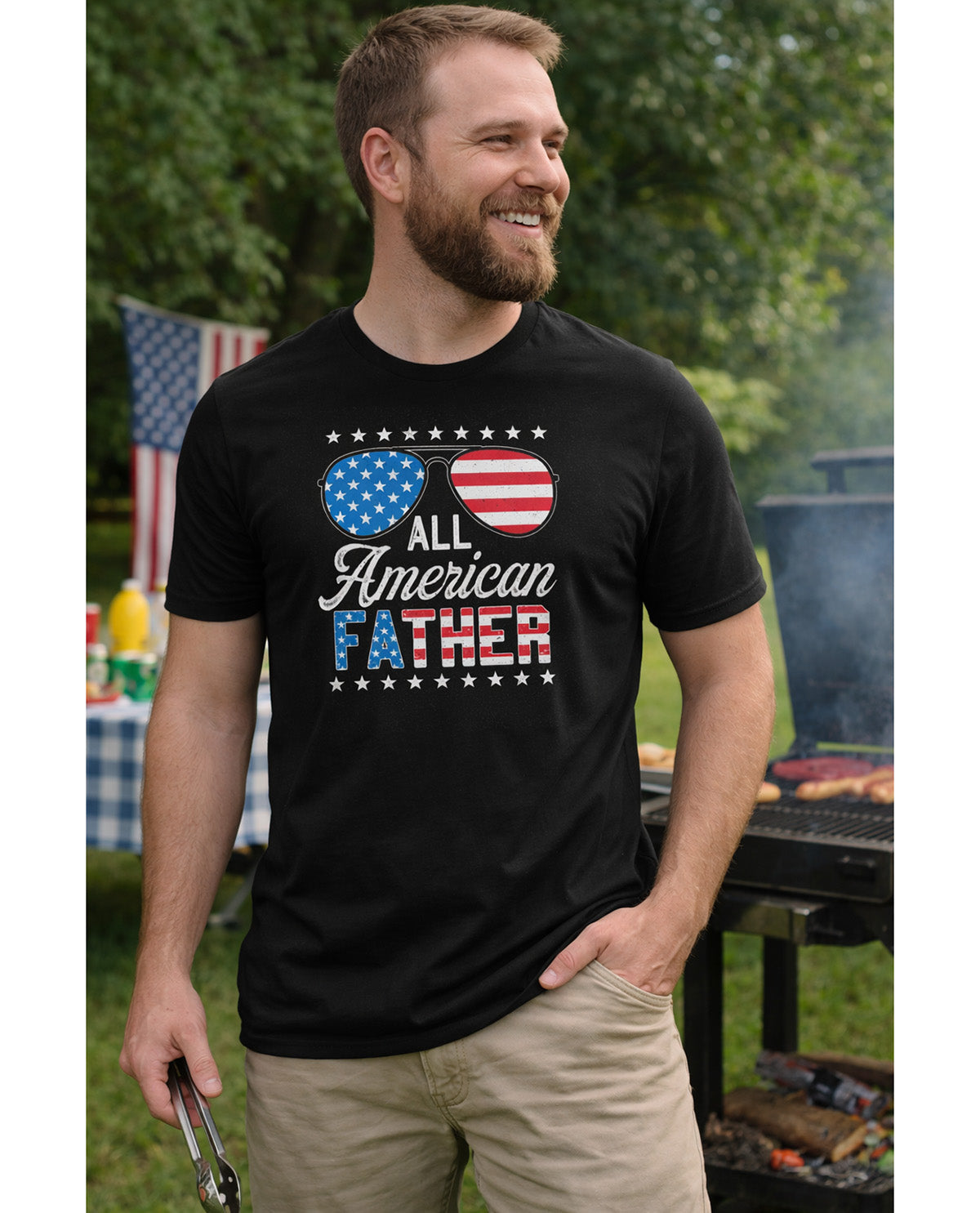 All American Father Shades Short Sleeve Tee Black