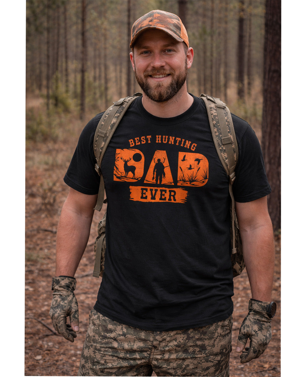 Best Hunting Dad Short Sleeve Tee Black