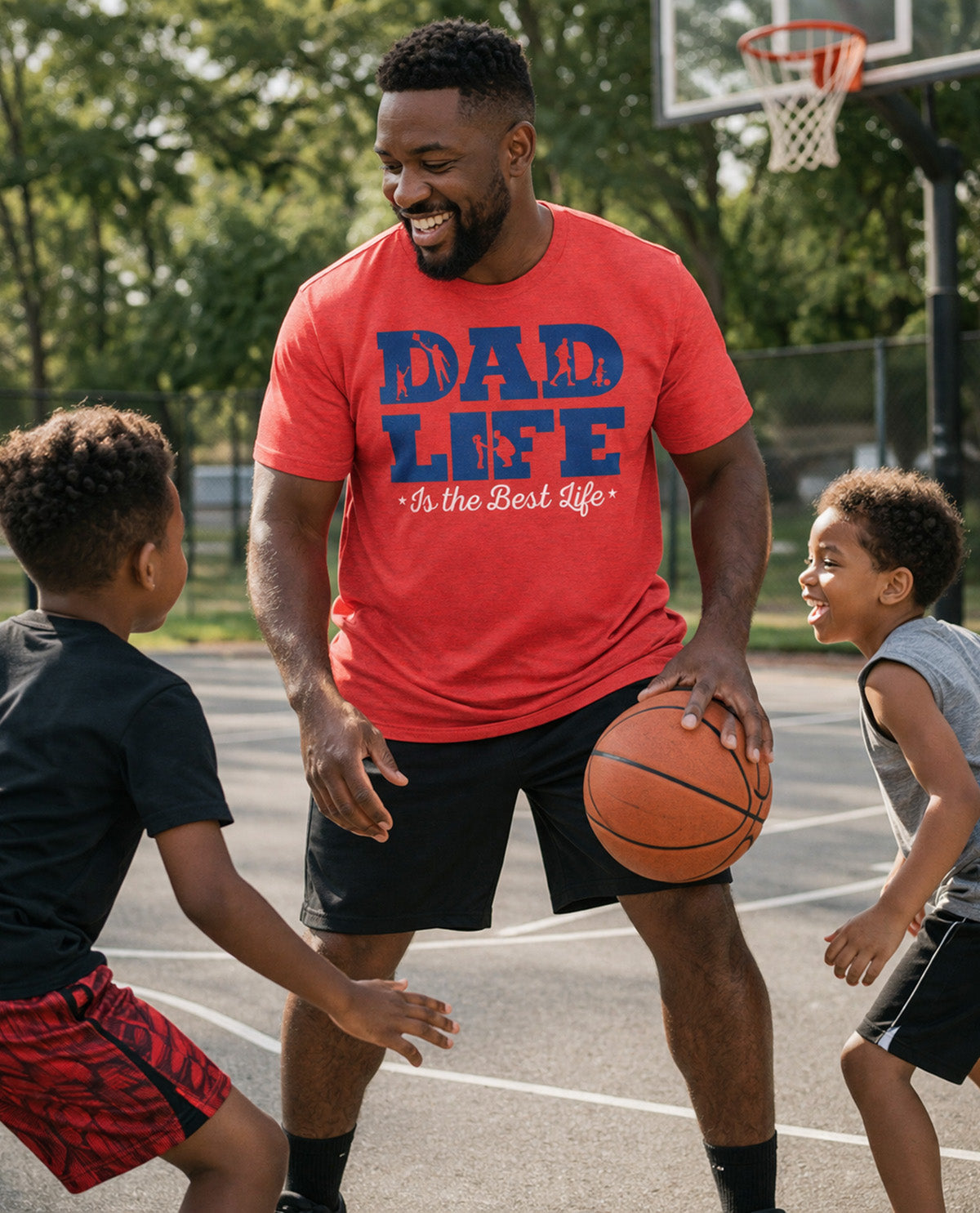 Dad Life Is The Best Life Short Sleeve Tee Red
