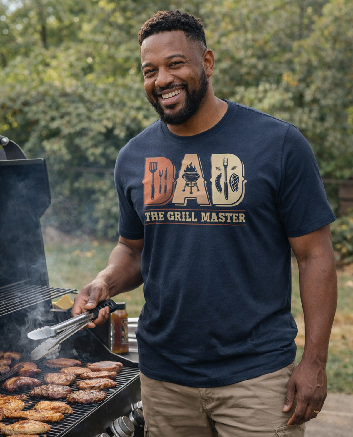 The Grill Master Short Sleeve Tee Navy