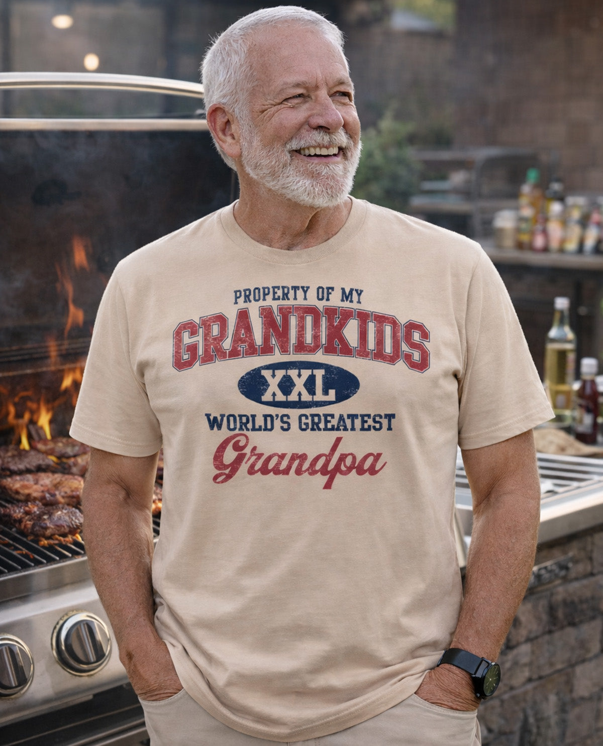 Grand Kids XXL Grandpa Short Sleeve Tee Sand