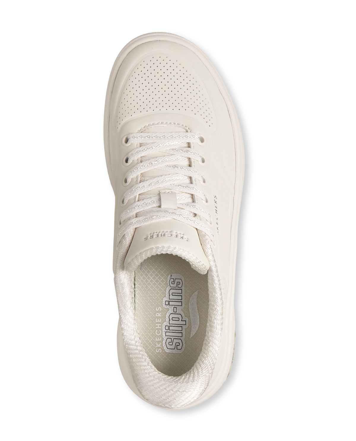 White sneaker with 'slip-ins' branding on a white background