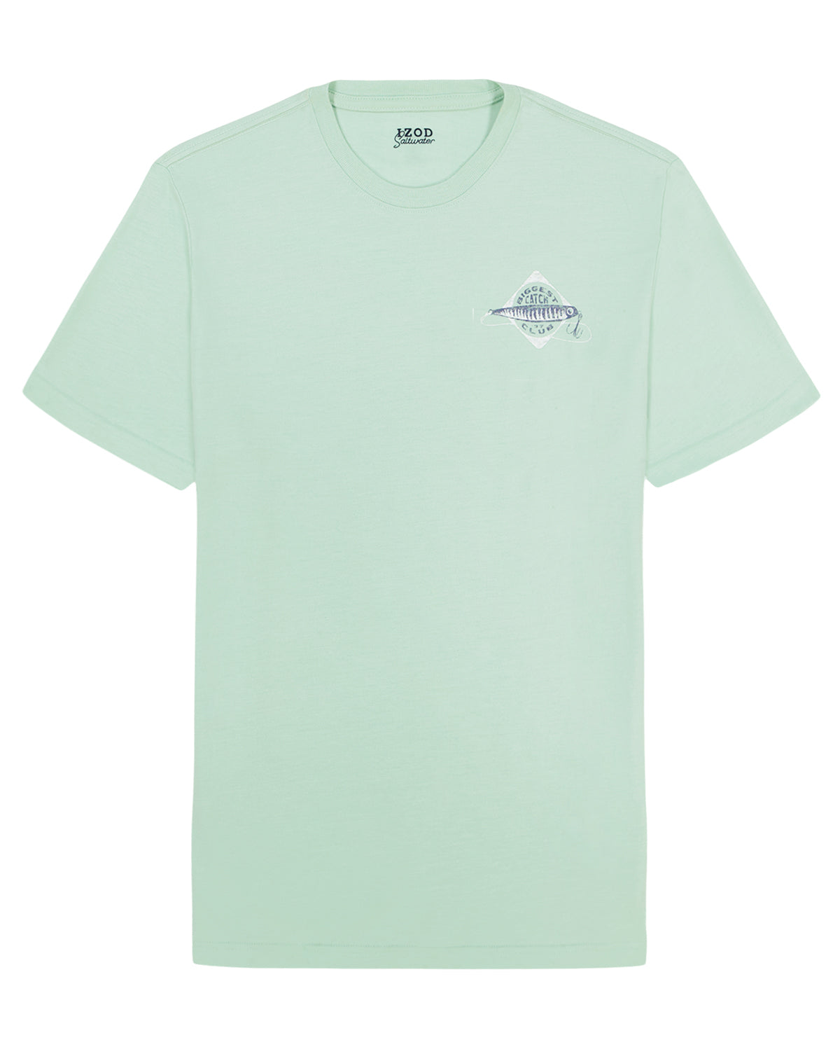Izod Short Sleeve Deep Blue Fish Graphic Tee Green