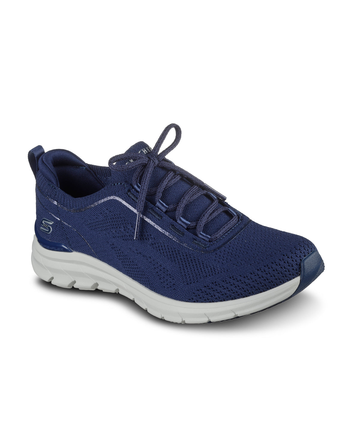 Navy sneaker on a white background