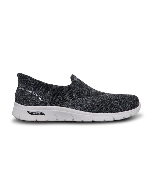 Black loafer shoe on a white background