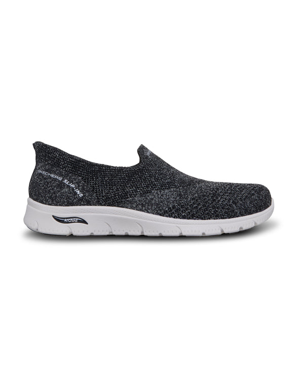 Black loafer shoe on a white background