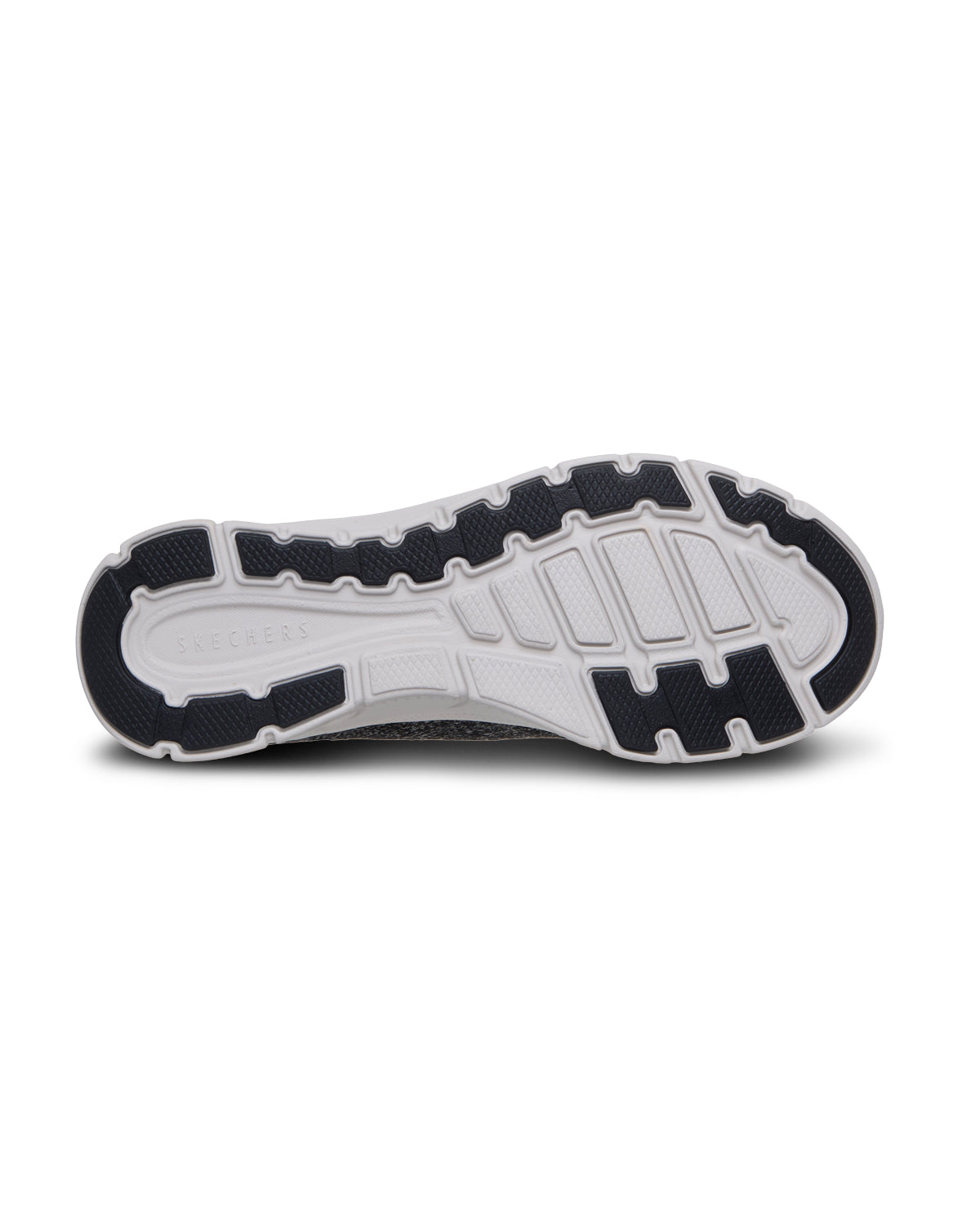 Close-up of a shoe sole with a brand logo on a white background