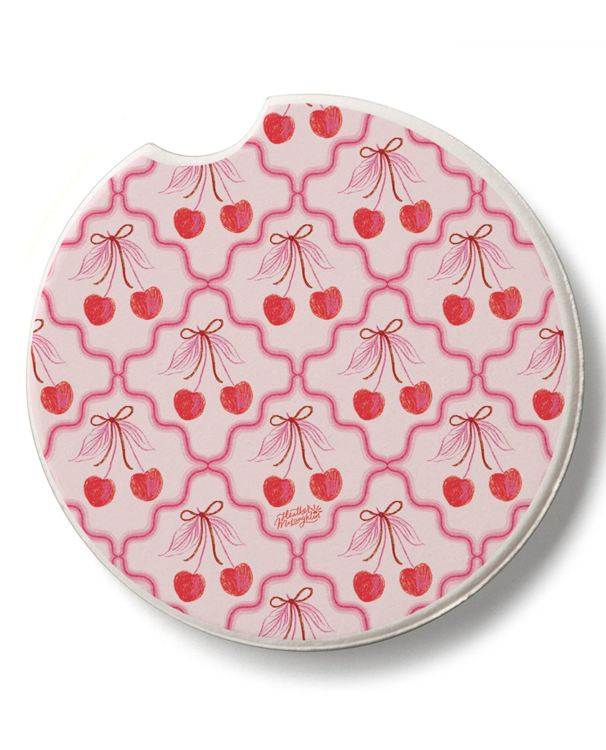Sketched Cherries Car Coaster