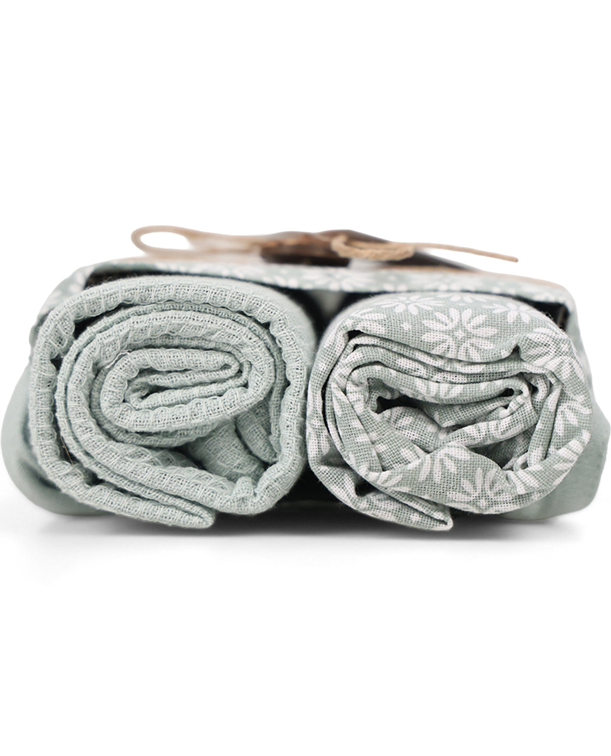 Mint Tea Floral Tea Towel Set