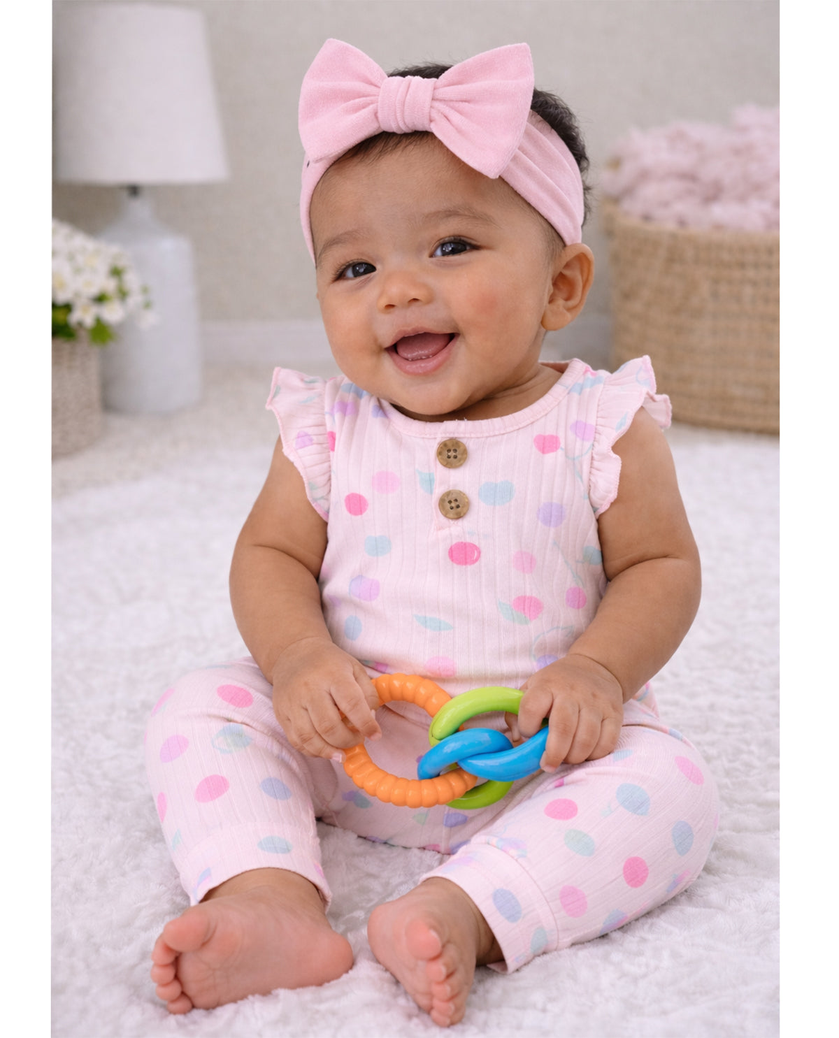 Willow & Whimsy Newborn Girl Knit Coveralls