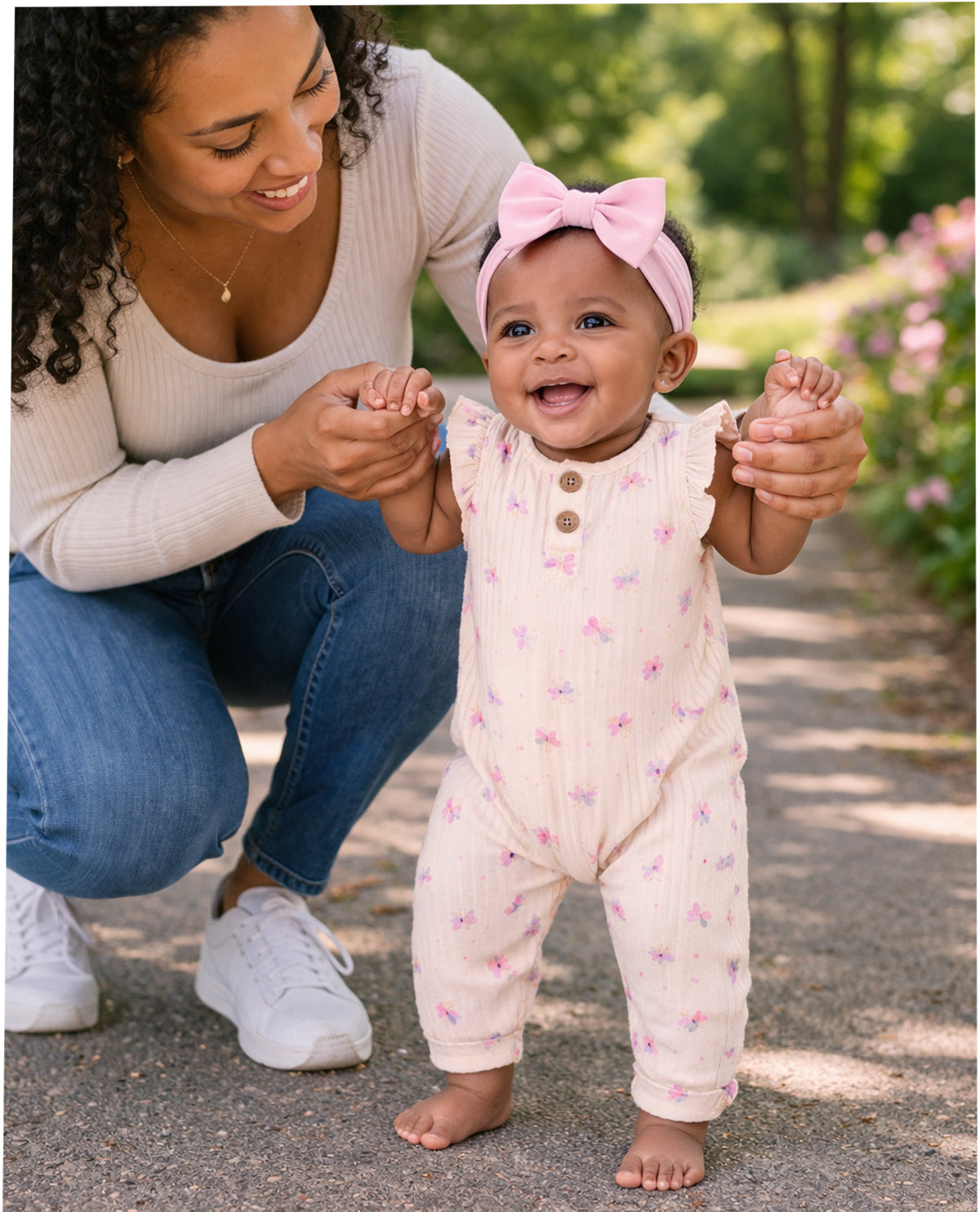 Willow & Whimsy Newborn Girl Knit Coveralls