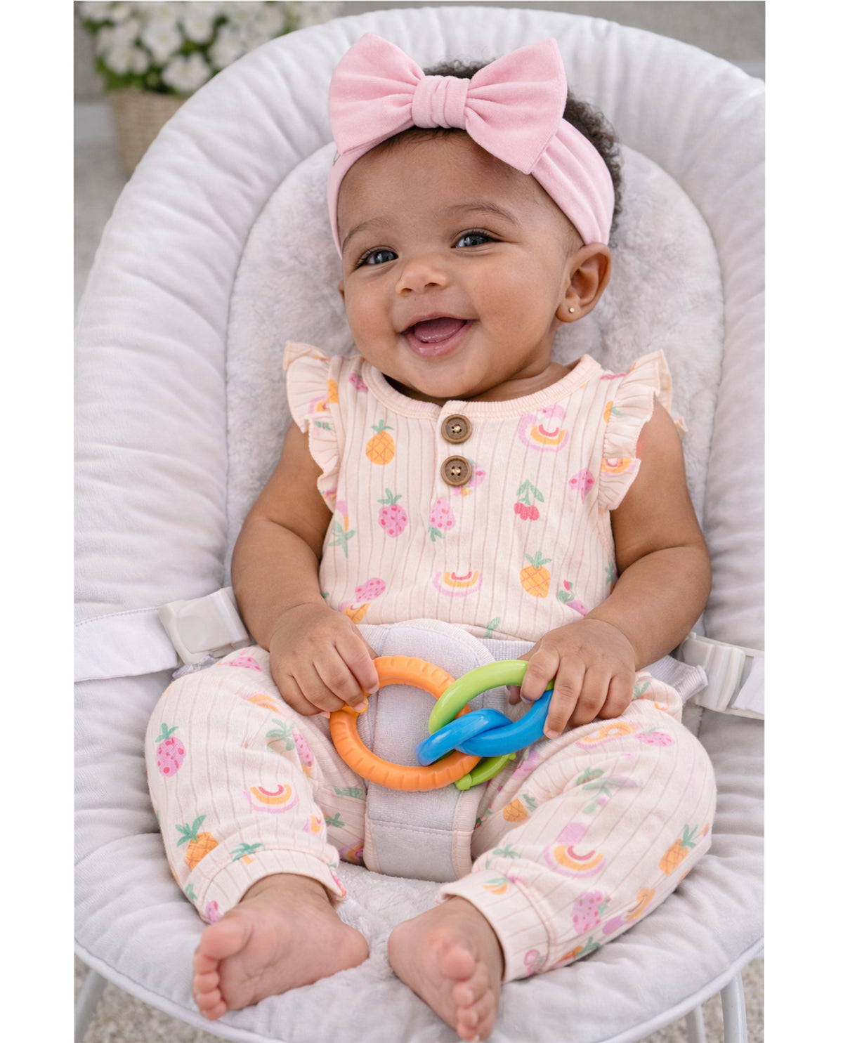 Willow & Whimsy Newborn Girl Knit Coveralls