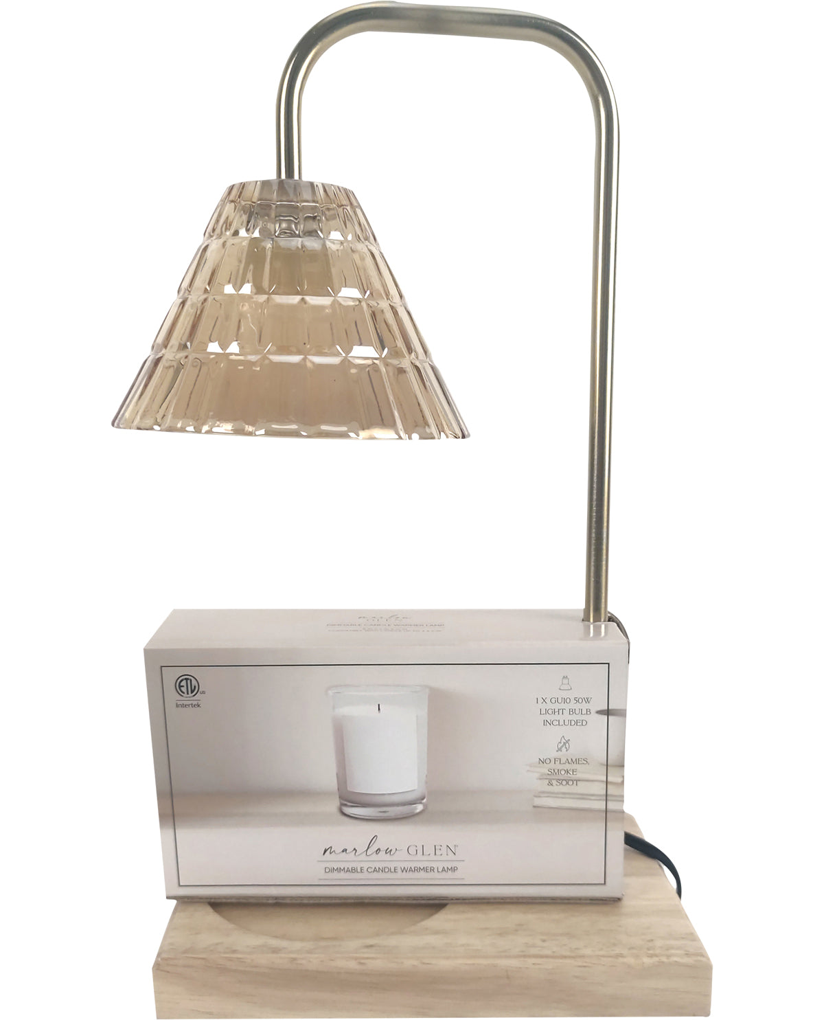 Table lamp with adjustable arm on a white background