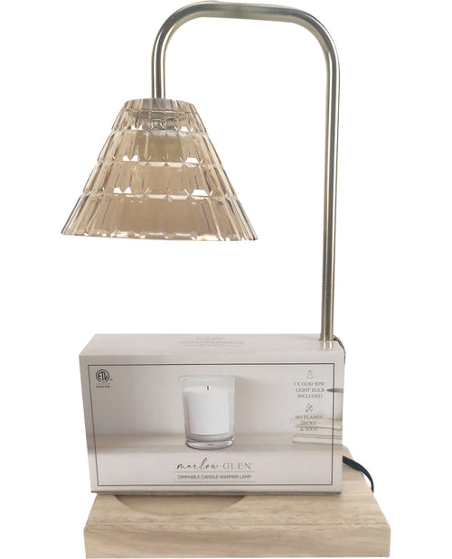 Table lamp with adjustable arm on a white background