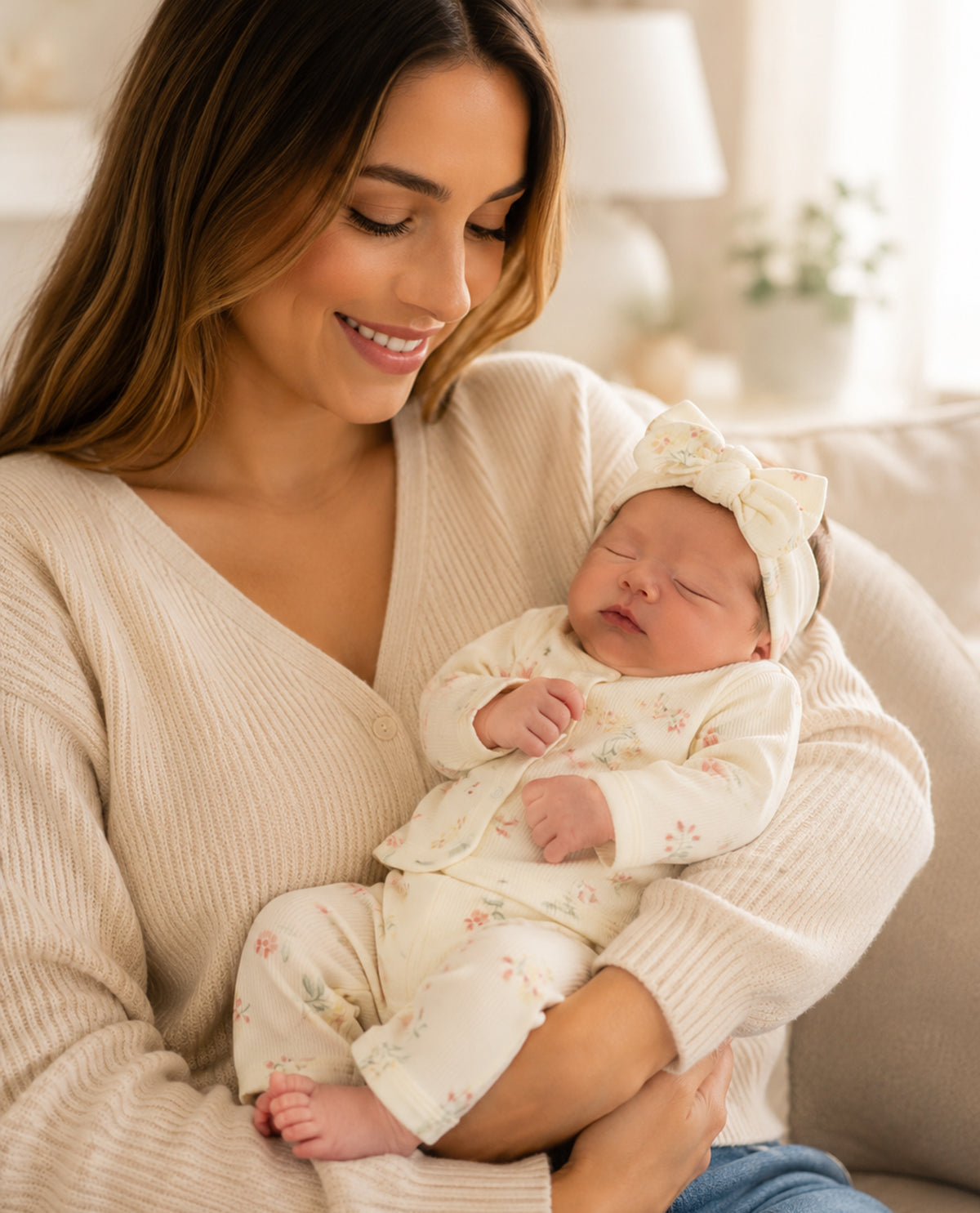 Willow & Whimsy Newborn Girl 3 Piece Layette Set