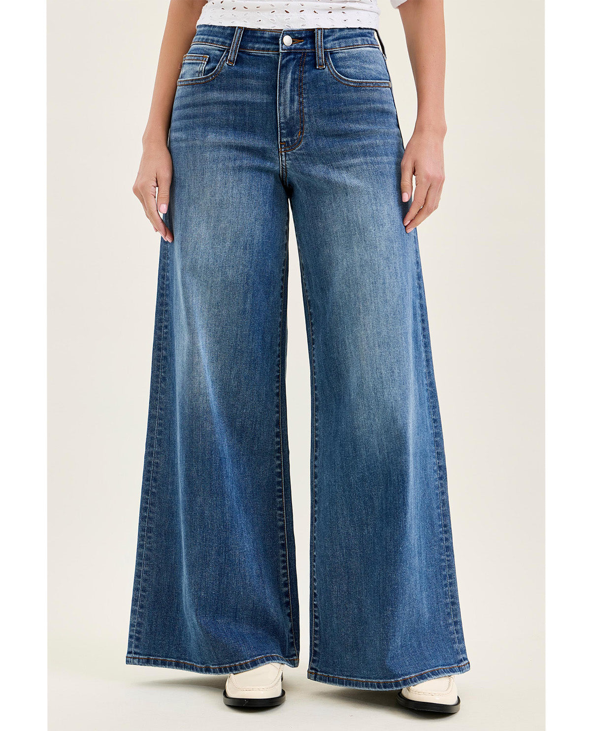 Judy Blue High Waist Palazzo Jeans Medium Wash