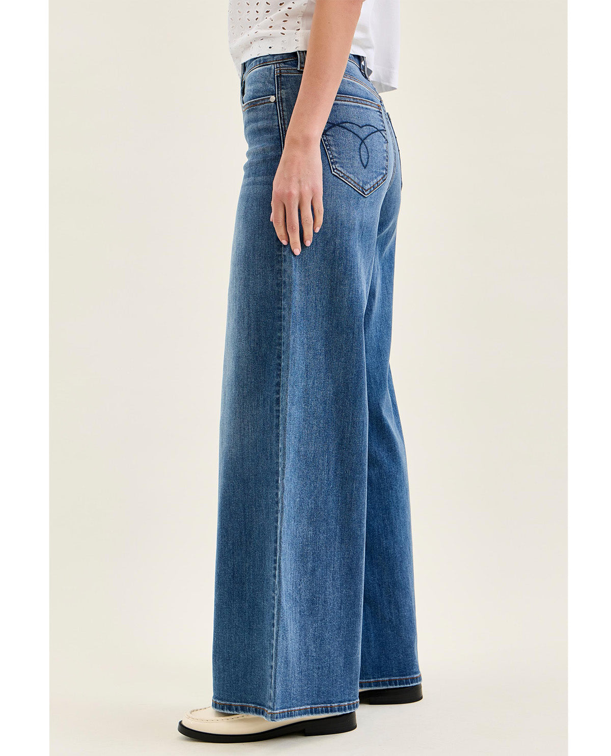 Judy Blue High Waist Palazzo Jeans Medium Wash