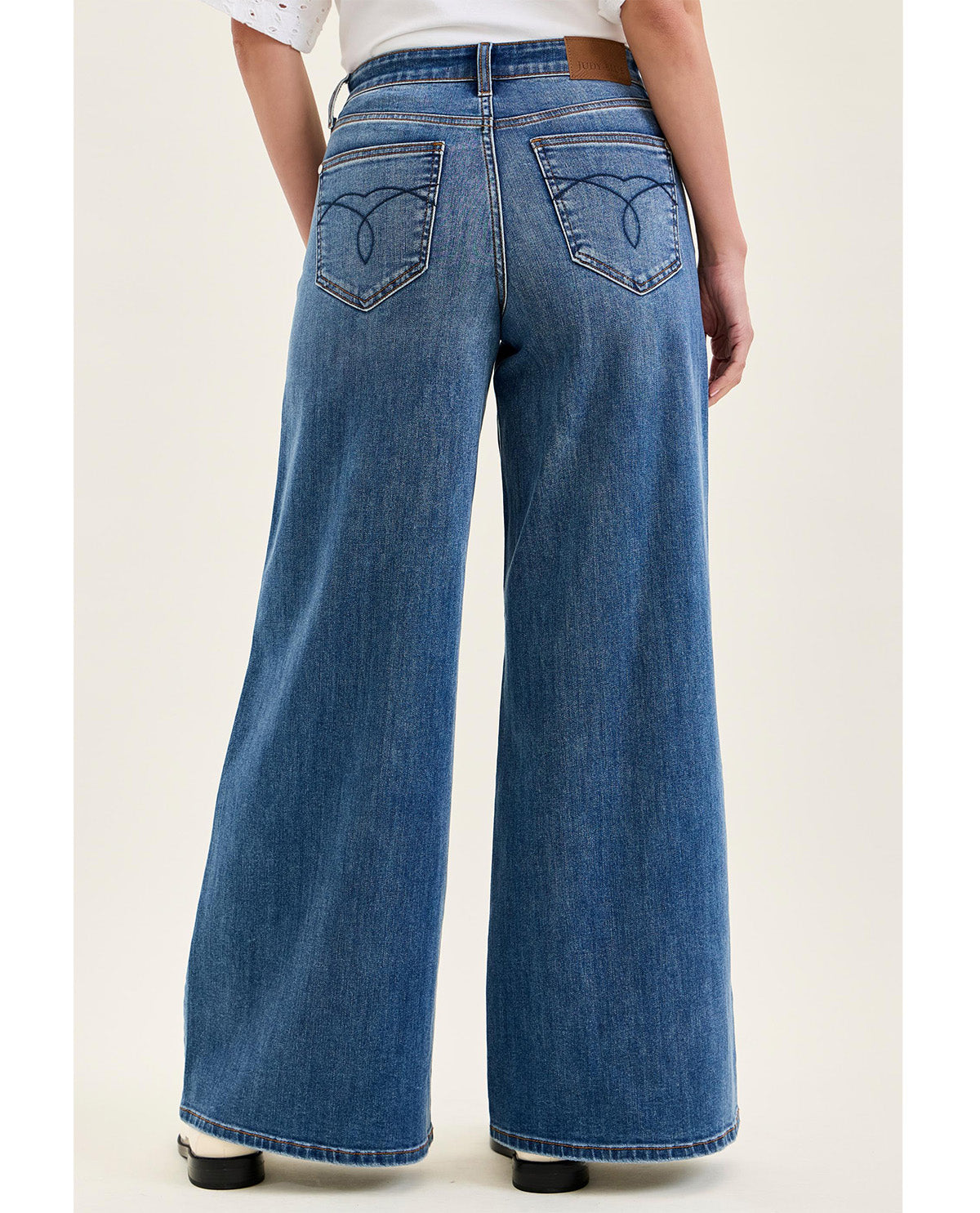 Judy Blue High Waist Palazzo Jeans Medium Wash