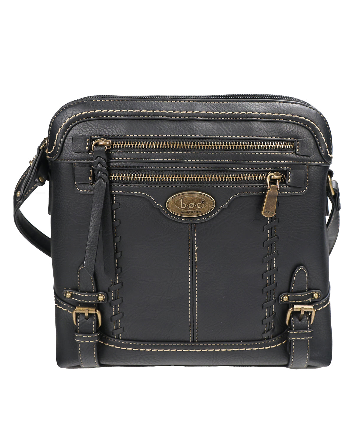 BOC Lambertville Buckles Suede Crossbody Black