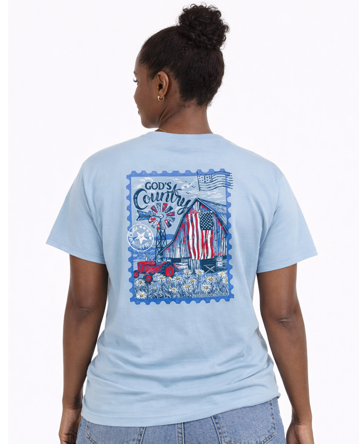 Southern Couture Classic God's Country Barn Tee Blue