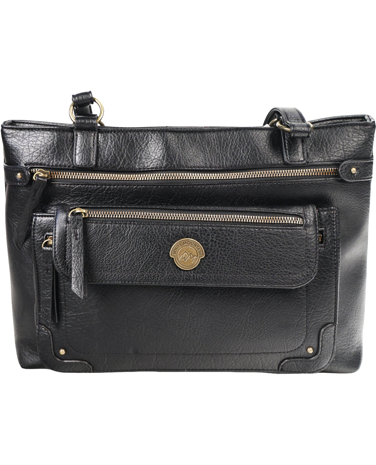 White Mountain Woodmill Flap Tote Black
