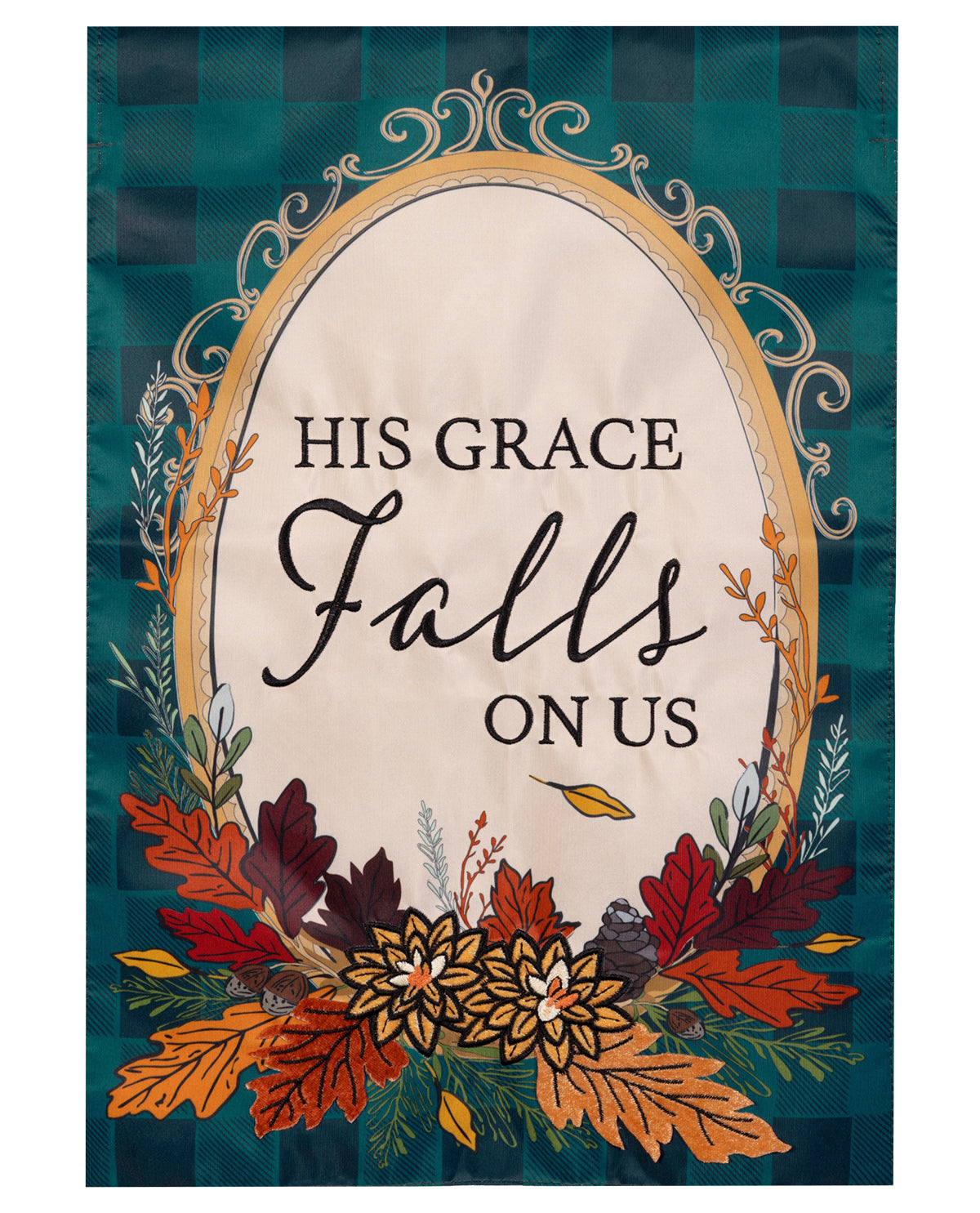 Evergreen His Grace Applique Garden Flag