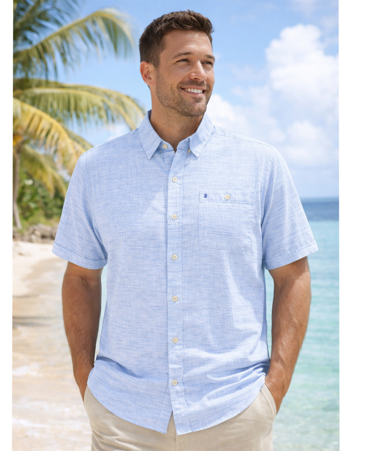 Izod Short Sleeve Dockside Chambray