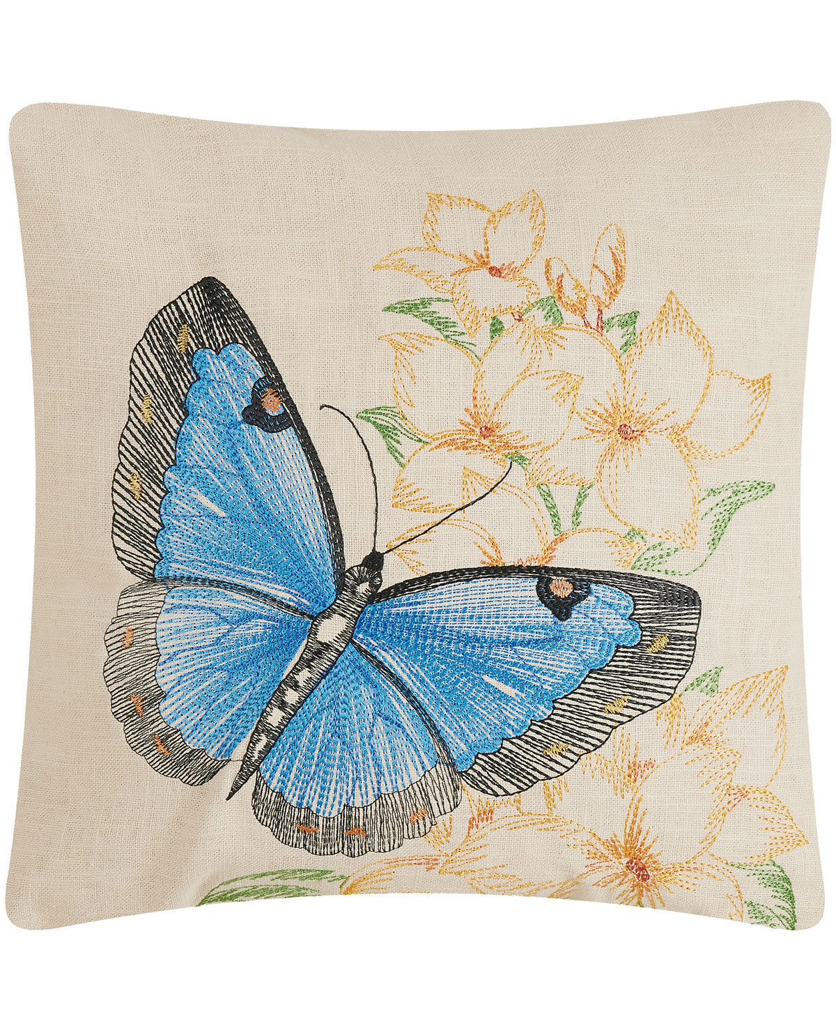 Butterfly Embroidered Pillow