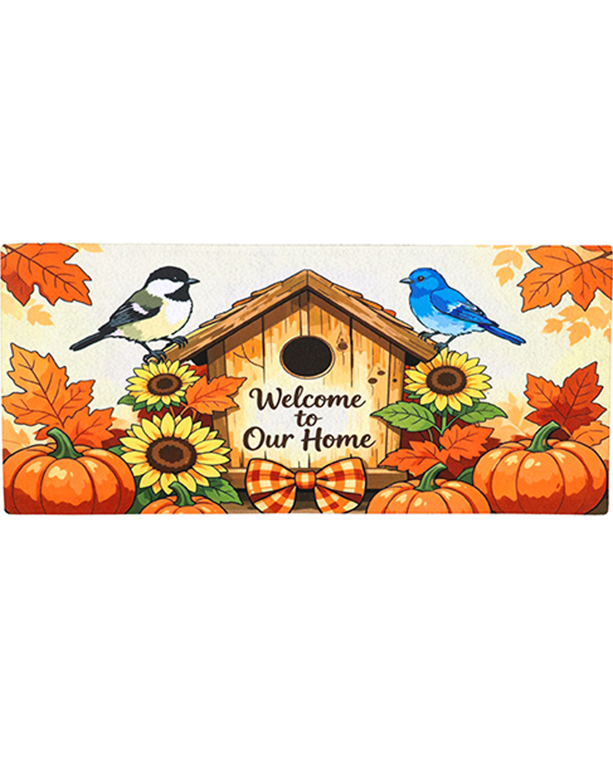 Evergreen Fall Birdhouse Welcome Sassafras Switch Mat