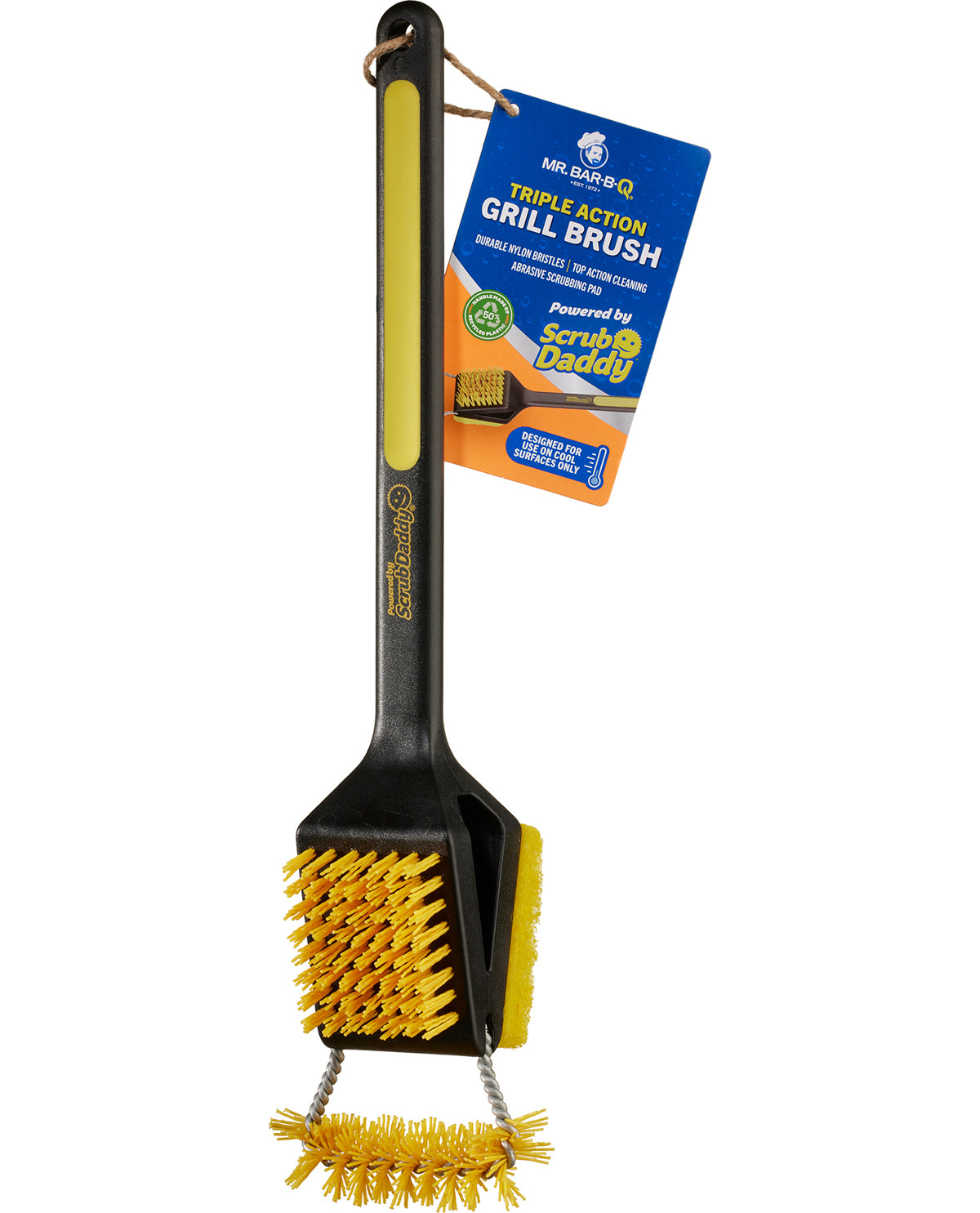 Triple Action Nylon Bristle Grill Brush Scrub Daddy