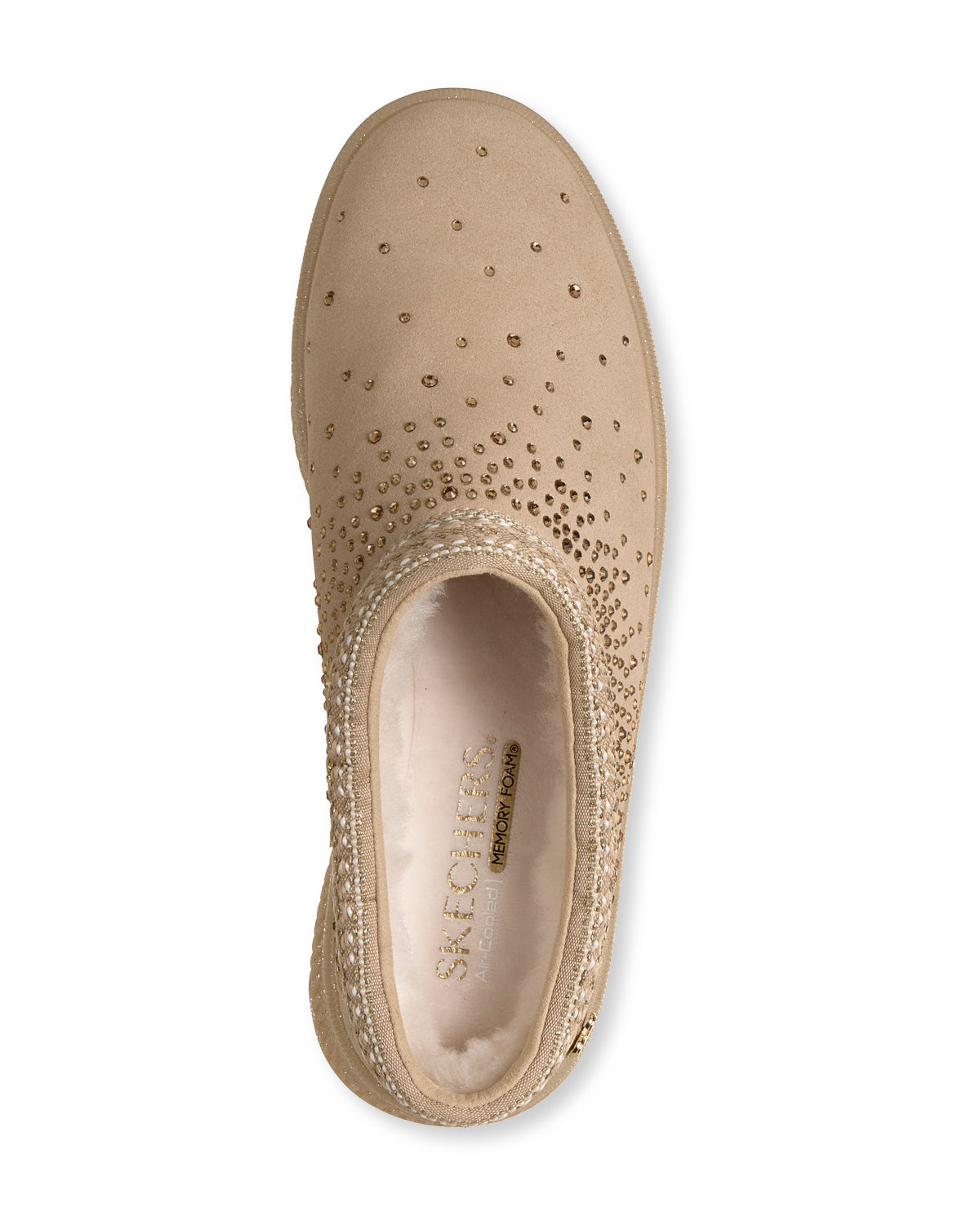 Sand shoe with embellishments on a white background