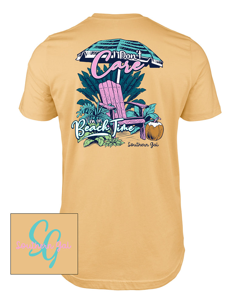 Southern Gal Beach Time Short Sleeve Screen Tee Yellow