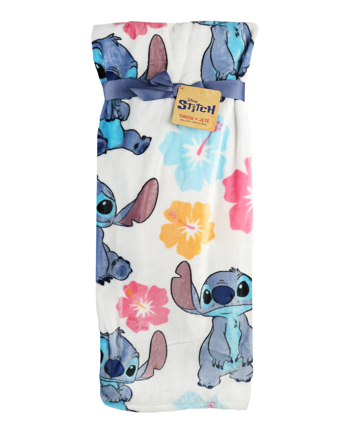 Disney Stitch Hibiscus Patch Plush Throw