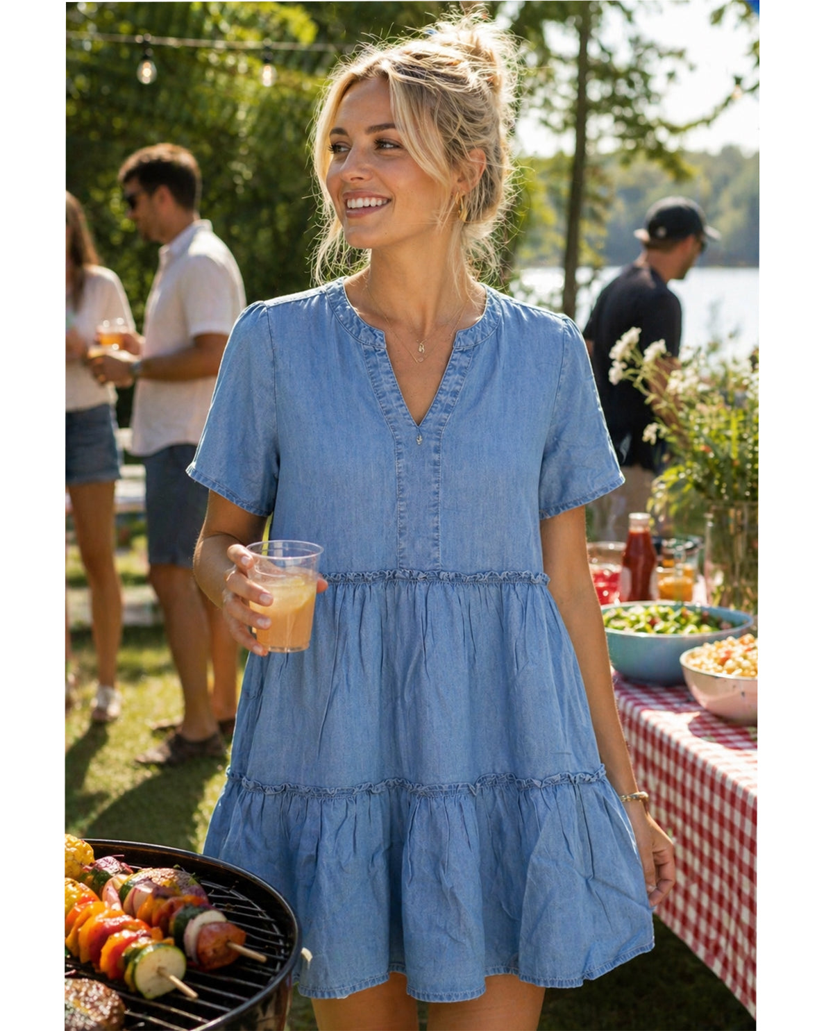 Beach Lunch Lounge Vale Dress Lt Wash