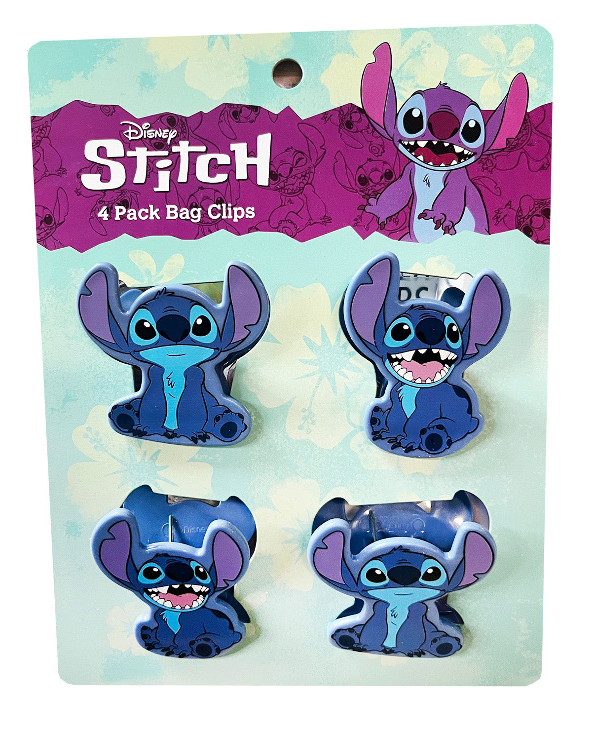 Disney Stitch 4 Pack Bag Clips